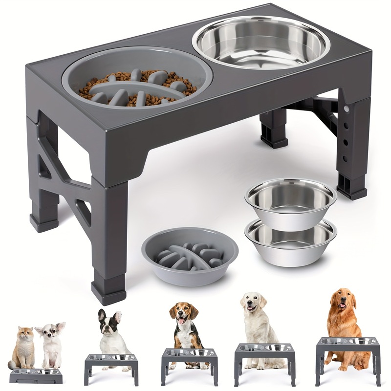 高さ調節可能な犬用食器（5段階調整可能）|undefined