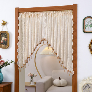 New Lace Bedroom Room Door Curtain Privacy Half Curtain Entrance Partition Curtain Blocking Curtain Gauze Curtain Bathroom Half Curtain
