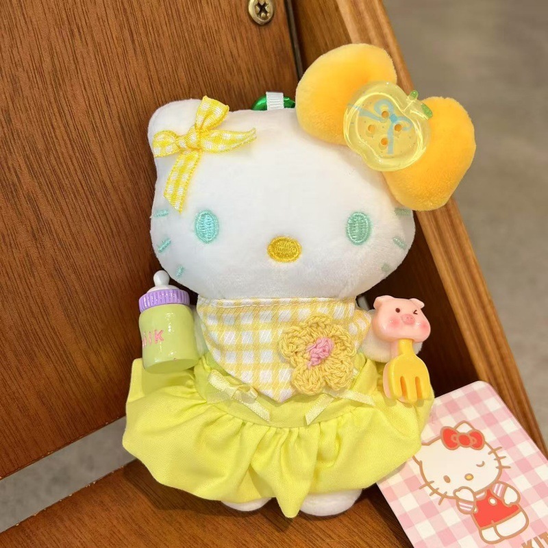 网红爆款正版HelloKitty钥匙扣diy戴珍珠耳环的少女套装kt包挂件|undefined