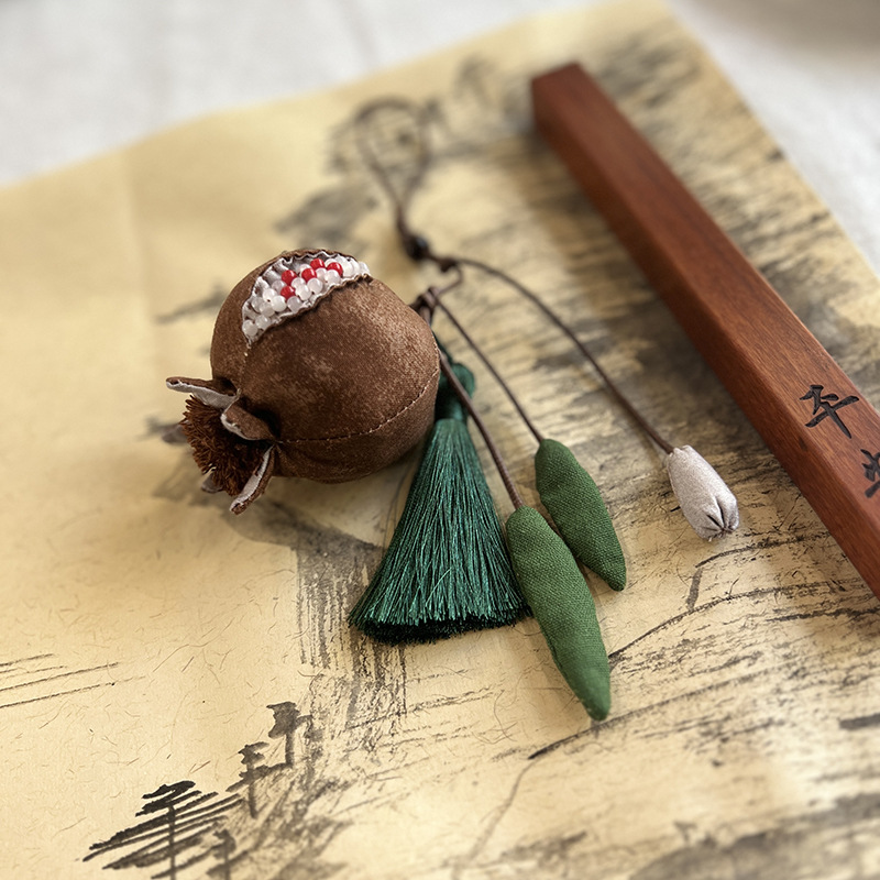 Colgante de granada No. 2 ~ Color café (paquete de material)