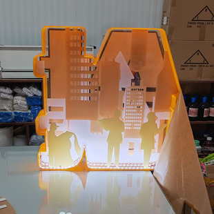 Acrylic Luminous Character Door Head Led Light Box Special-Shaped Edge Hollow Character Hotel Restaurant Bar Billboard