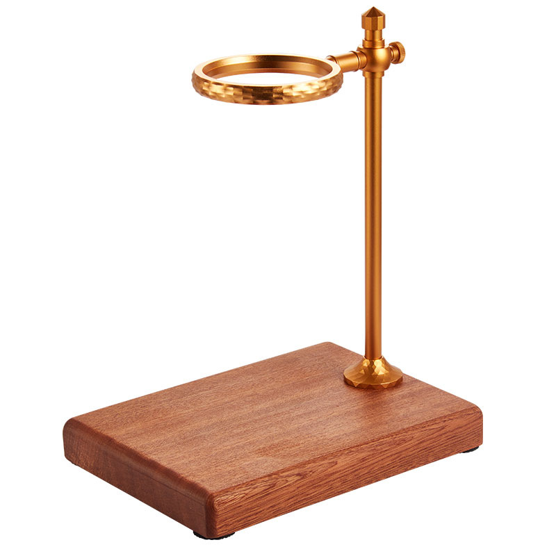 Titular de café de la mano de aleación de aluminio de mano titular de café titular de la taza de mano olla traje Aparato de madera maciza titular de café base