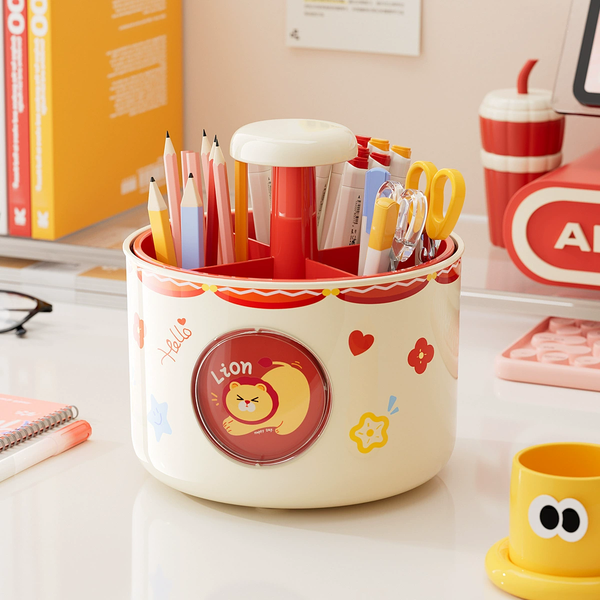 Вращающийся держатель для ручек, многофункциональный, большой емкости, сделай сам, офисный настольный компьютер, хранение канцелярских принадлежностей, милые дети, студенты с хорошим внешним видом
