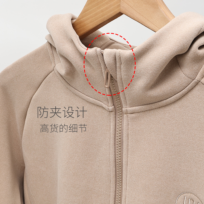 Chaqueta de Lana con Capucha de Poliéster, Cortavientos, para Otoño e Invierno