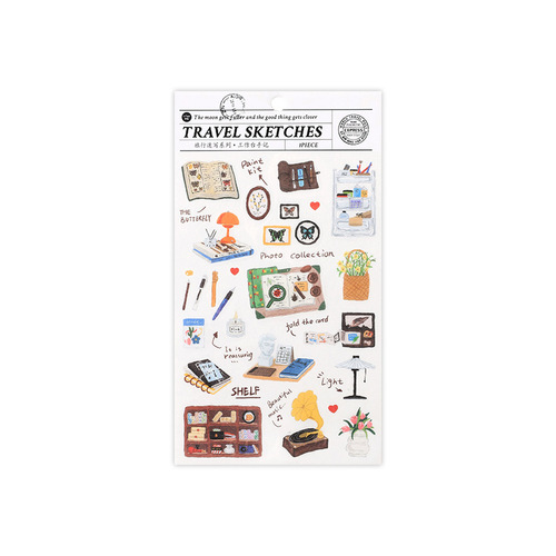 Infeel.me Japanese paper stickers travel sketch series travel small items handbook decoration diy stickers 6 styles