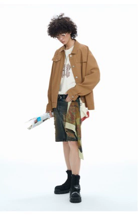 Джинсовая куртка 2022 новый мужской свободный сплошной цвет повседневная стирка пара куртка гонконгский стиль джинсовый топ