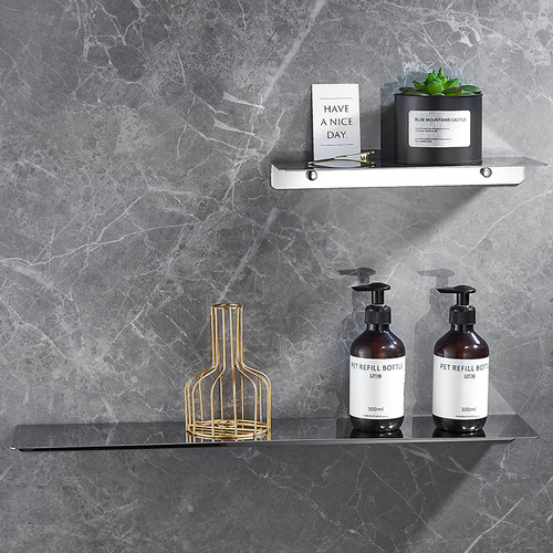 Bathroom shower room storage rack 304 stainless steel bathroom storage rack mirror front shelf tray wall hanging