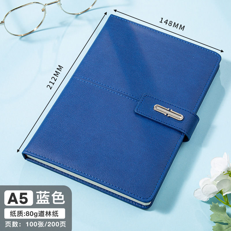 商务搭扣A5记事本金属扣笔记本礼盒装可印logo企业办公会议记录本|undefined