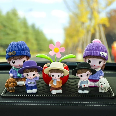 Car ornaments | Car Decorations - scarf-couple-mi-er-xin-zi-lele-round-hat-red-sun-flower-big-diamond-pad