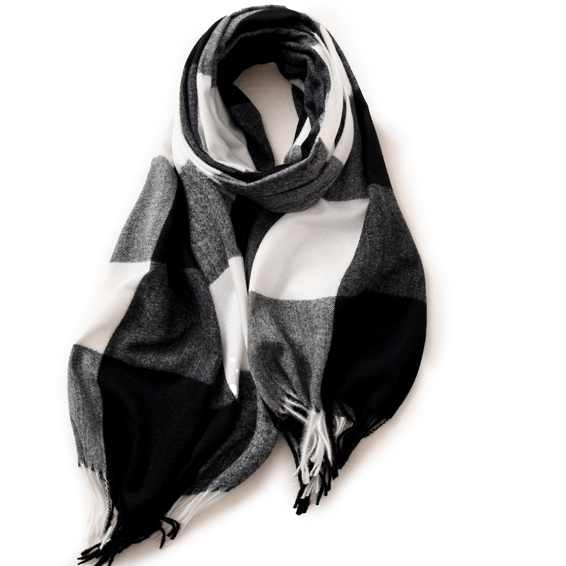Buñuelo a cuadros para mujeres de otoño y invierno explosión de cachemira caliente buñuelo de oficina con buñuelo de alta calidad para mujeres de invierno