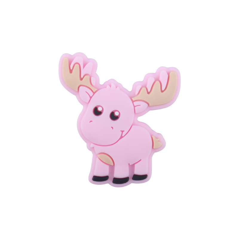 Bebé suministros de dibujos animados de silicona animal ELK mordedor creativo DIY bebé molar pezón anti-gota cadena Accesorios