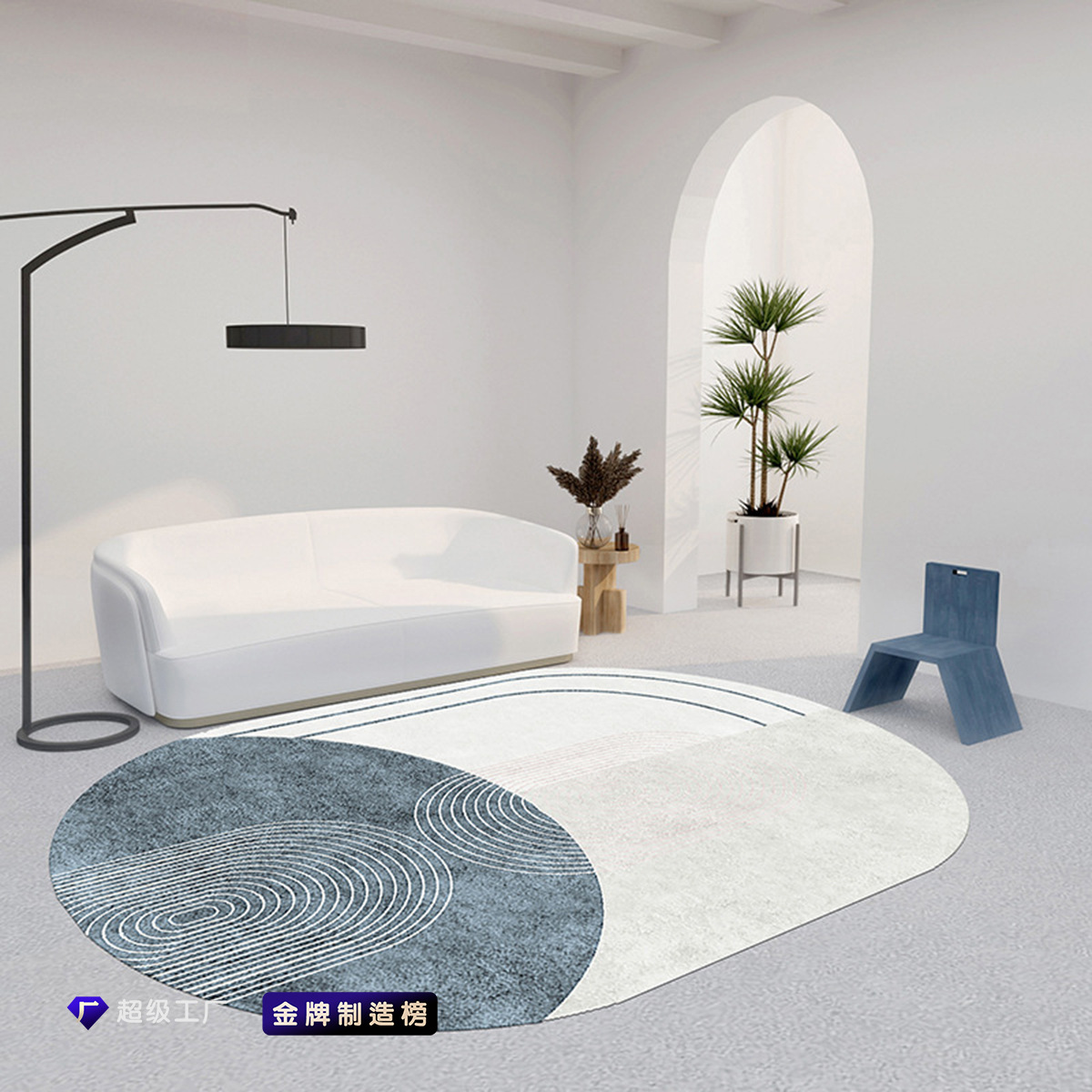 Alfombra Irregular Estilo Wabi-Sabi de Amazon para Sala de Estar y Dormitorio, Alfombra Grande Antideslizante y Absorbente de Agua, Forrada de Felpa, Gruesa y Suave