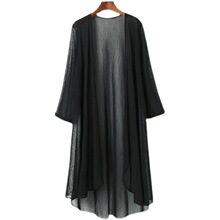 2023新款冰丝百搭长披肩夏季配裙子上衣中长款外搭防晒雪纺开衫薄