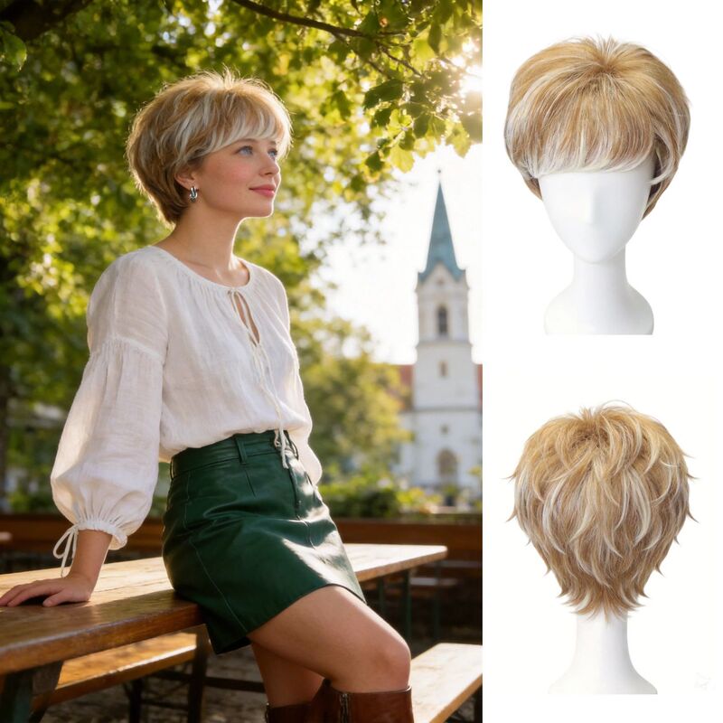 Fullwigs cross-border best-selling wig, women's short curly wig, realistic synthetic hair, full headpiece, available in stock from Xuchang Fullwigs cross-border best-selling wig, women's short curly wig, realistic synthetic hair, full headpiece, available in stock from Xuchang