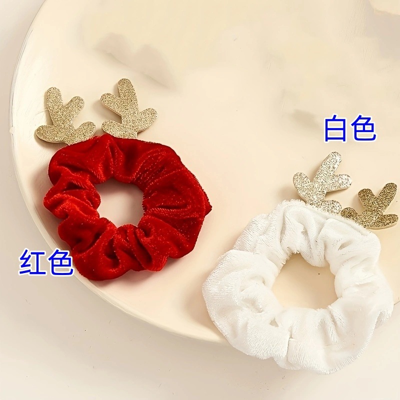 国境を越えたアマゾンの売れ筋クリスマスヘアアクセサリー新しい高弾性ポニーテール女性のかわいいベルベットヘアゴムヘアロープ|undefined