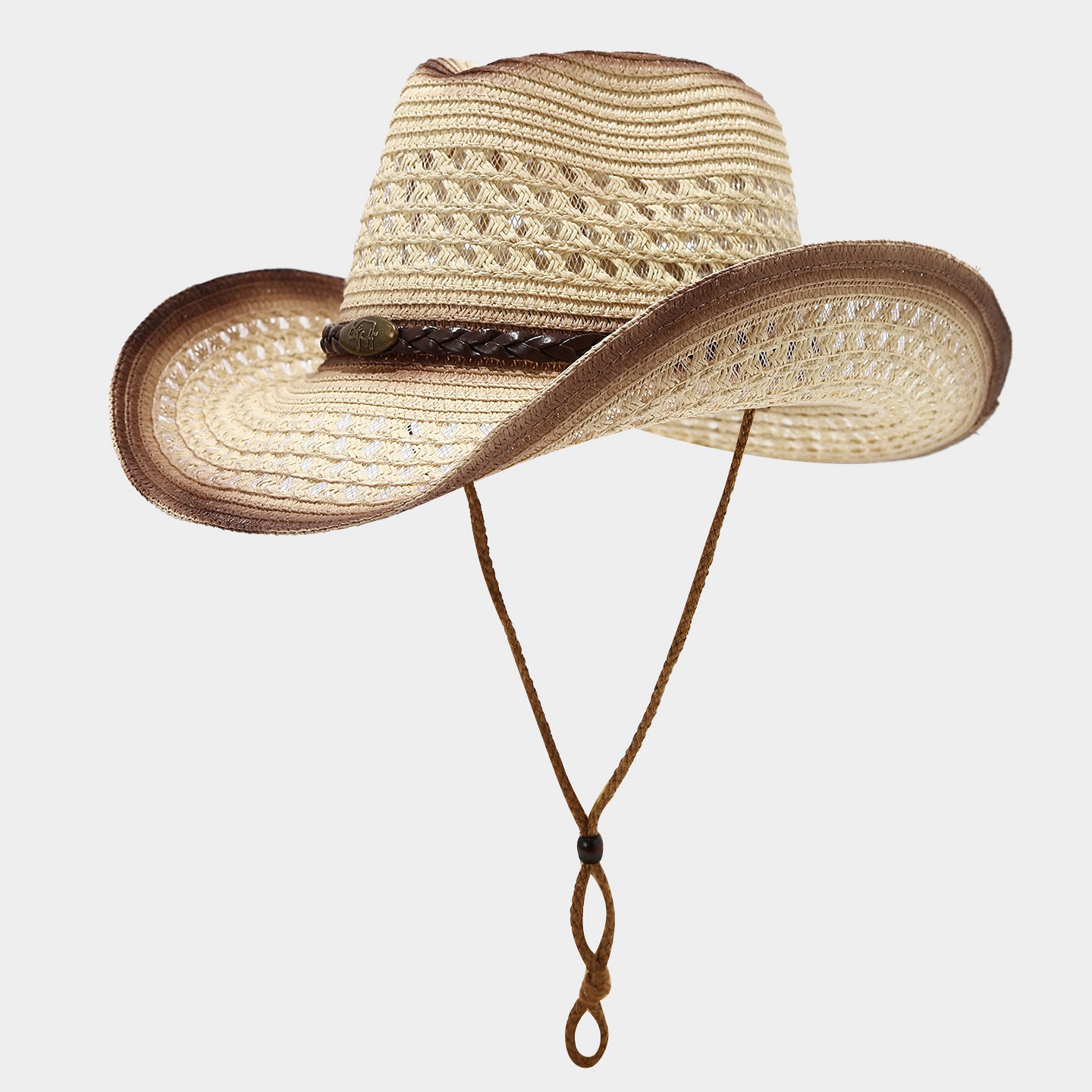 Primavera y verano nuevo ala al aire libre que forma el sombrero grande del sol de los hombres y las mujeres de mezclilla occidental estilo paja sombrero pescador sombrero image 22