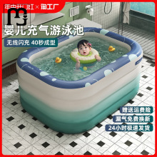 悦莹游泳池家用儿童宝宝洗澡盆可折叠加厚水池婴儿小孩家庭可充气