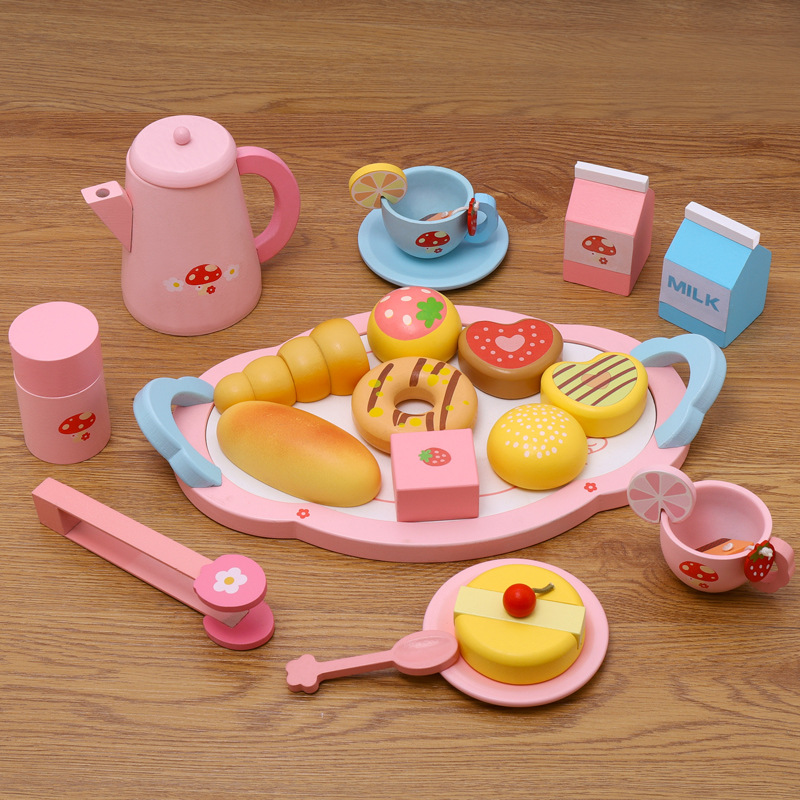 De los niños de juguete madera simulación cocina interactiva pequeña pastelería helado coche regalo cumpleaños caja