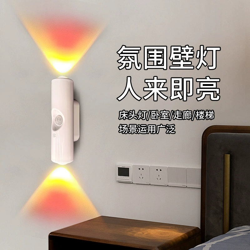 Lights, rechargeable sconce, smart physiological induction night light for bedroom for wardrobe, cat's eye, human sensor