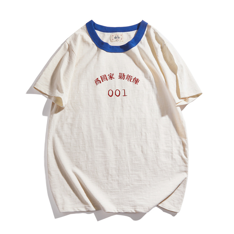 National tide nostalgic 80 s personality original minority for the country to exercise fun cotton short sleeve men's fried street t-shirt