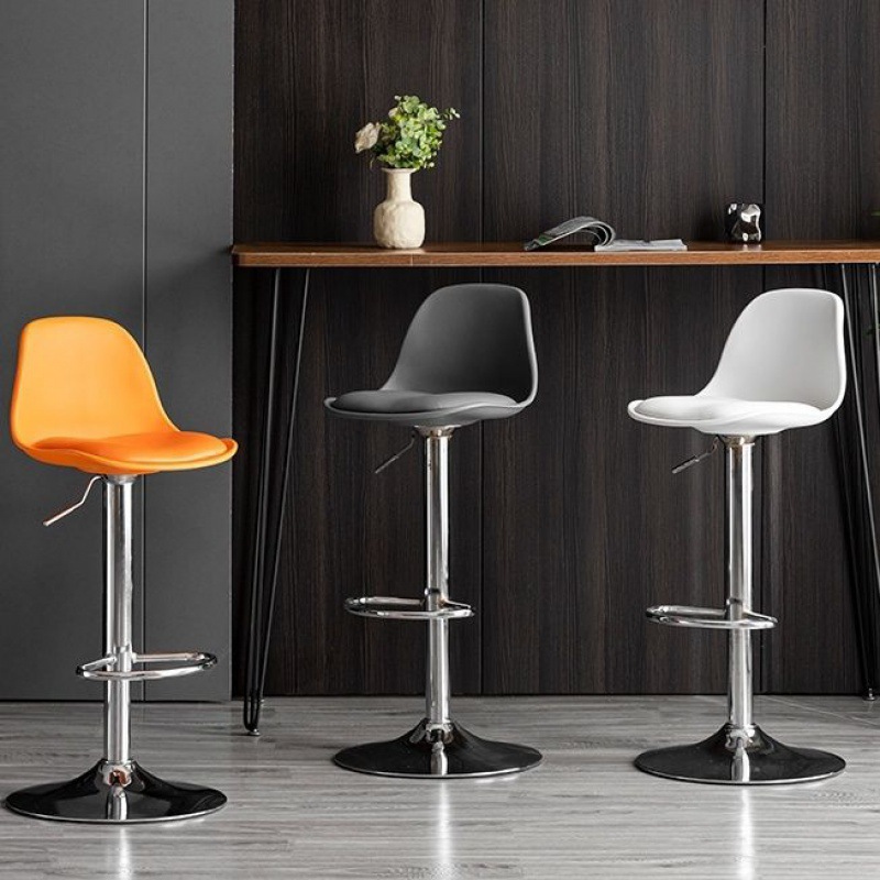 Silla de bar ascendente nórdica giratoria moderna simple respaldo taburete de bar de hierro forjado estilo doméstico ligero lujoso impermeable image 1