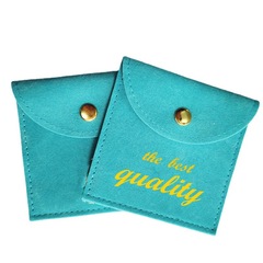 Thickened Double-Sided Fleece Envelope Bag with All-Copper Snap Closure, Jewelry Clamshell Pouch, and Dustproof Accessory Bag