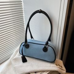 クロスボーダーニッチカラーブロック脇の下バッグ、ファッショナブルで多用途、シンプルなポータブルボウリングバッグ、トレンディな外国貿易ショルダーバッグ