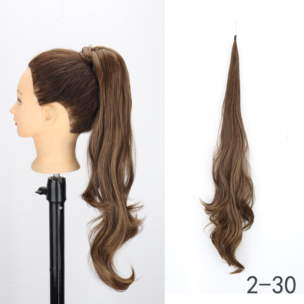 28 pulgadas largas pelucas de cola de caballo europeas y estadounidenses alrededor extensión de cabello de cola de caballo barra de cabello