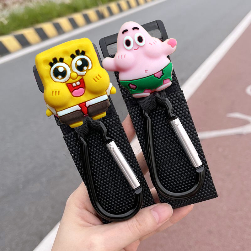 Coche eléctrico de dibujos animados gancho cerradura frontal universal sin perforaciones lindo dibujos animados multifunción bicicleta bolso pesado