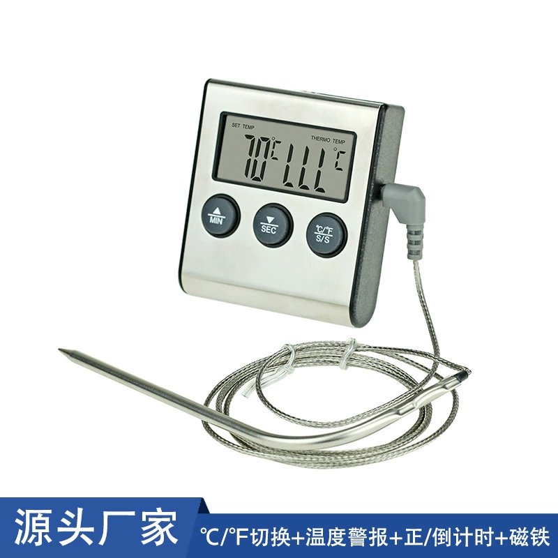Оптовая печь BBQ Электронная температура барбекю вилка с сигнализацией температуры положительный обратный отсчет функция жаркое термометр