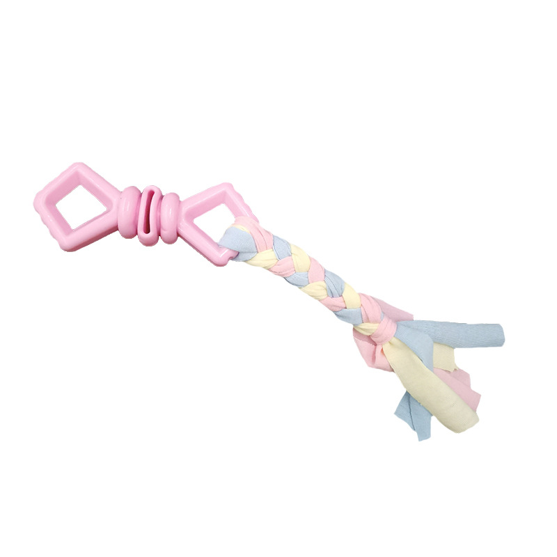 Amazon nuevo TPR perro juguete molar resistente a la mordedura de algodón caramelo color divertido gato cachorro entrenamiento mascotas suministros