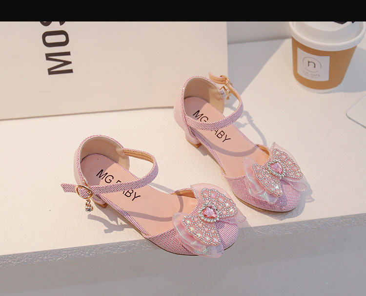 Kinder 2024 Frühjahr Neue Nette Mädchen Wasser Diamant Prinzessin Leder Kristall Baby Bogen Einzelnen Schuhe_voghion.com