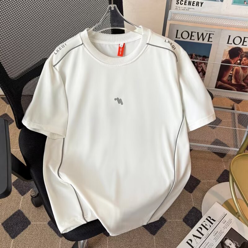 American High Street Fashion Brand Short-Sleeved T-Shirt Men's Summer Loose Casual Simple Sports Versatile Round Neck Half-Sleeved Top