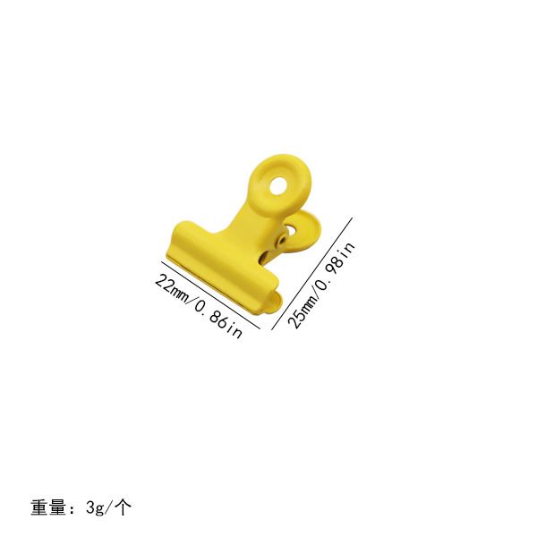 22mm 둥근 머리 클립 노란색