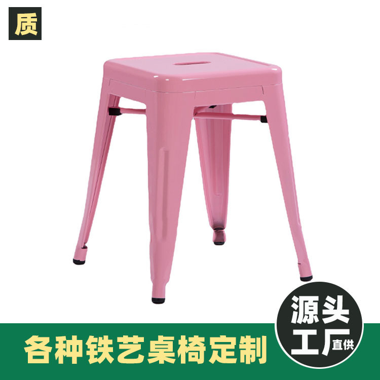 European-style tin dining chair with stool stool metal chair outdoor iron retro industrial iron leather chair manufacturers wholesale