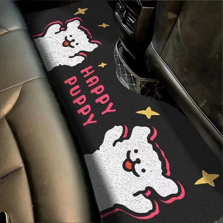 Cartoon Puppy Car Mat Household Cuttable Wear-resistant Silk Loop Mat Car Interior Scraping Mud and Easy-to-take-care Floor Mat