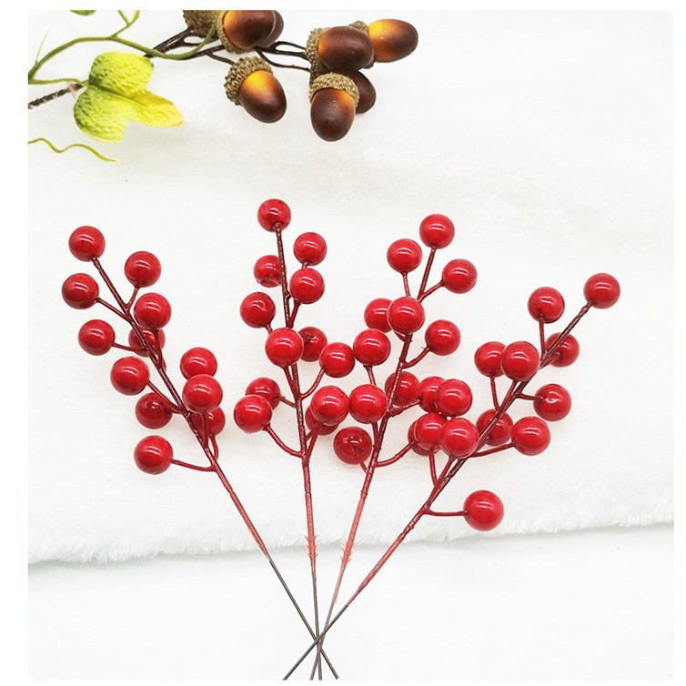 Simulación transfronteriza fruta roja Fruta de la fortuna de la fruta del Acebo 12 Baya roja Año Nuevo decoración del hogar inauguración de la casa nueva decoración del hogar