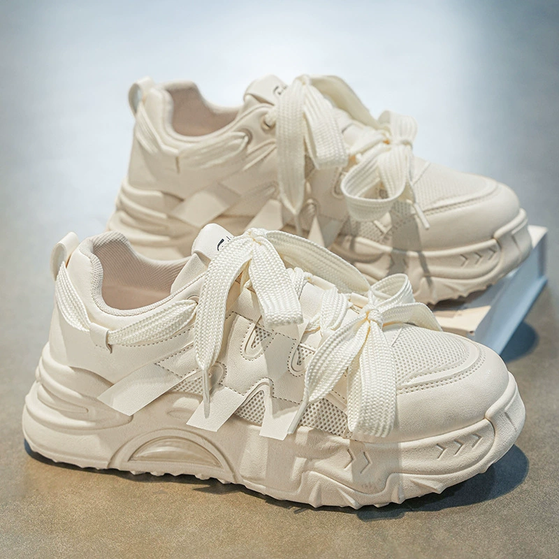 Осенняя мужская обувь новая дышащая сетка спортивная обувь мужская корейская версия дикая белая обувь с толстой подошвой