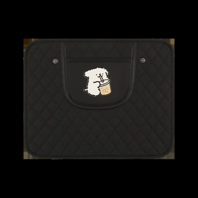 Universal Rear Seat Anti-Kick Pad Chair back anti-kick pad - quilted-embroidered-short-black-and-white-dog-1-piece