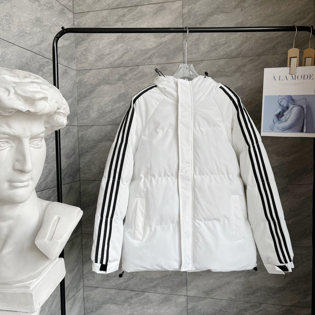 Tres barras transfronterizas chaqueta de algodón de plumón para hombres y mujeres parejas de invierno con chaqueta de algodón húmedo suelta y gruesa se puede abrir
