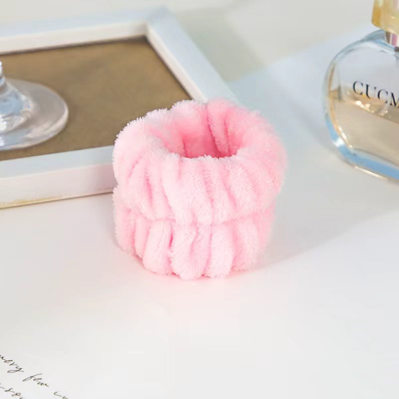 Arco de las mujeres de lavado de la cara absorbente banda de pelo correa de muñeca de terciopelo coral borde ancho diadema accesorios para el cabello tocado diadema