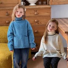 棉多米女童2025年秋冬新款韩国童装小高领毛衣打底衫内搭