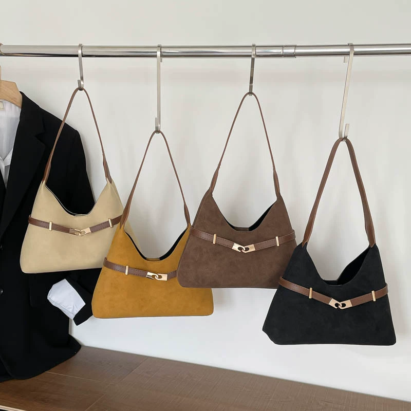 Shoulder bag, retro capacious one-shoulder bag Korean style, lightweight 0.22 kg, multiple colors