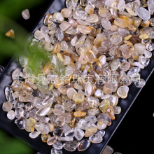 一斤天然金发晶碎石rutile钛晶原石办公摆件鱼缸造景石香薰淘矿石