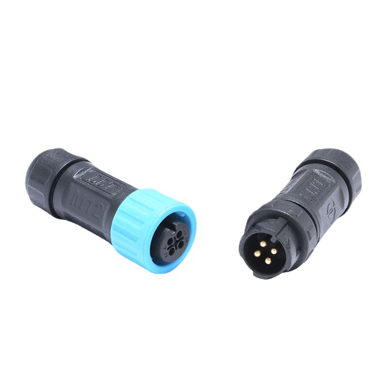 供应利路通新款防水连接器M12-4P 空中对接 自锁式防水插头