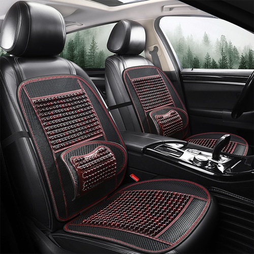 NNL Wood Bead Waist Support Single Seat Car Cushion Summer Truck Mesh Back Support Cooling Pad Little Monster All Seasons Cushion