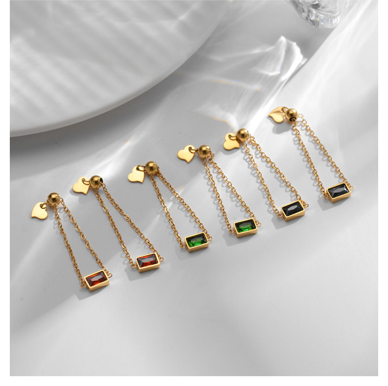 Zircon Inlay Material Wholesale Jewelry Fashion Geometric 304 Stainless Steel Zircon 18K Gold Plated Stainless Steel Rings