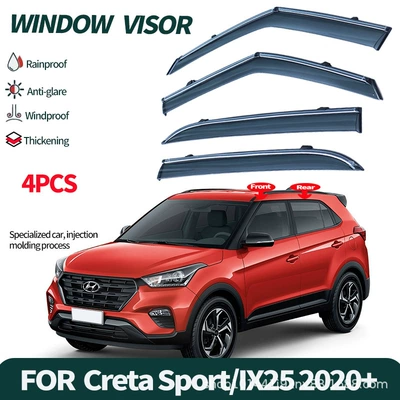 Suitable for Modern Ix25 Rain shield - injection-molding-position-is-accurate-and-thickened-by-30mm-hyundai-ix25-creta-su2-2020-pc-3d-stainless-steel-bright-strip-window-rain-shield