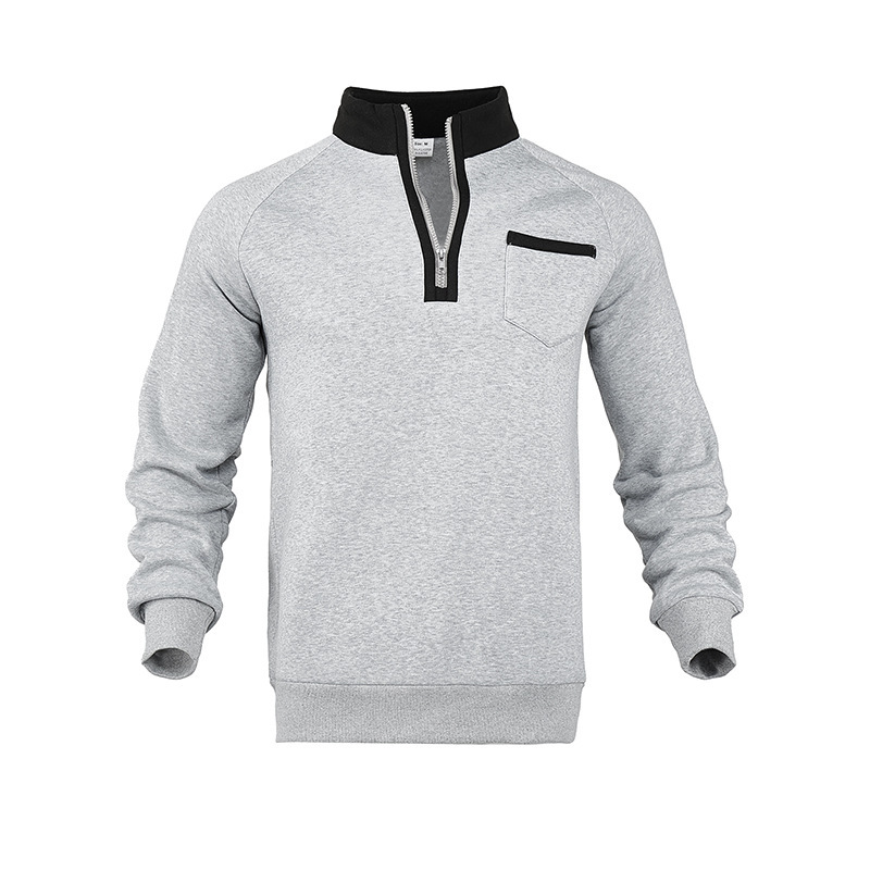 Men's Half Zip Sweatshirt With Stand Collar For Autumn And Winter_voghion.com
