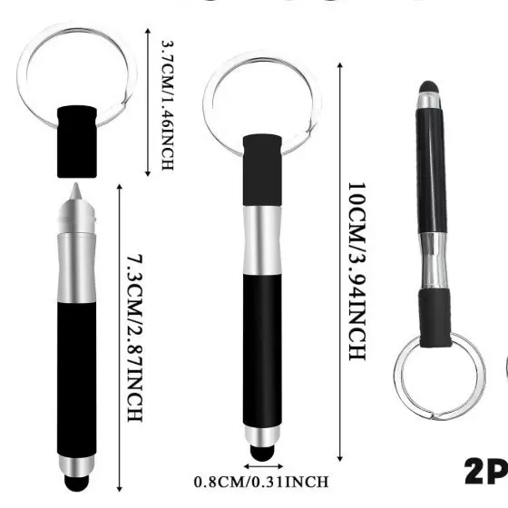 钥匙圈触屏圆珠笔 钥匙扣2合一圆珠笔 亚马逊热卖书写笔现货批发
